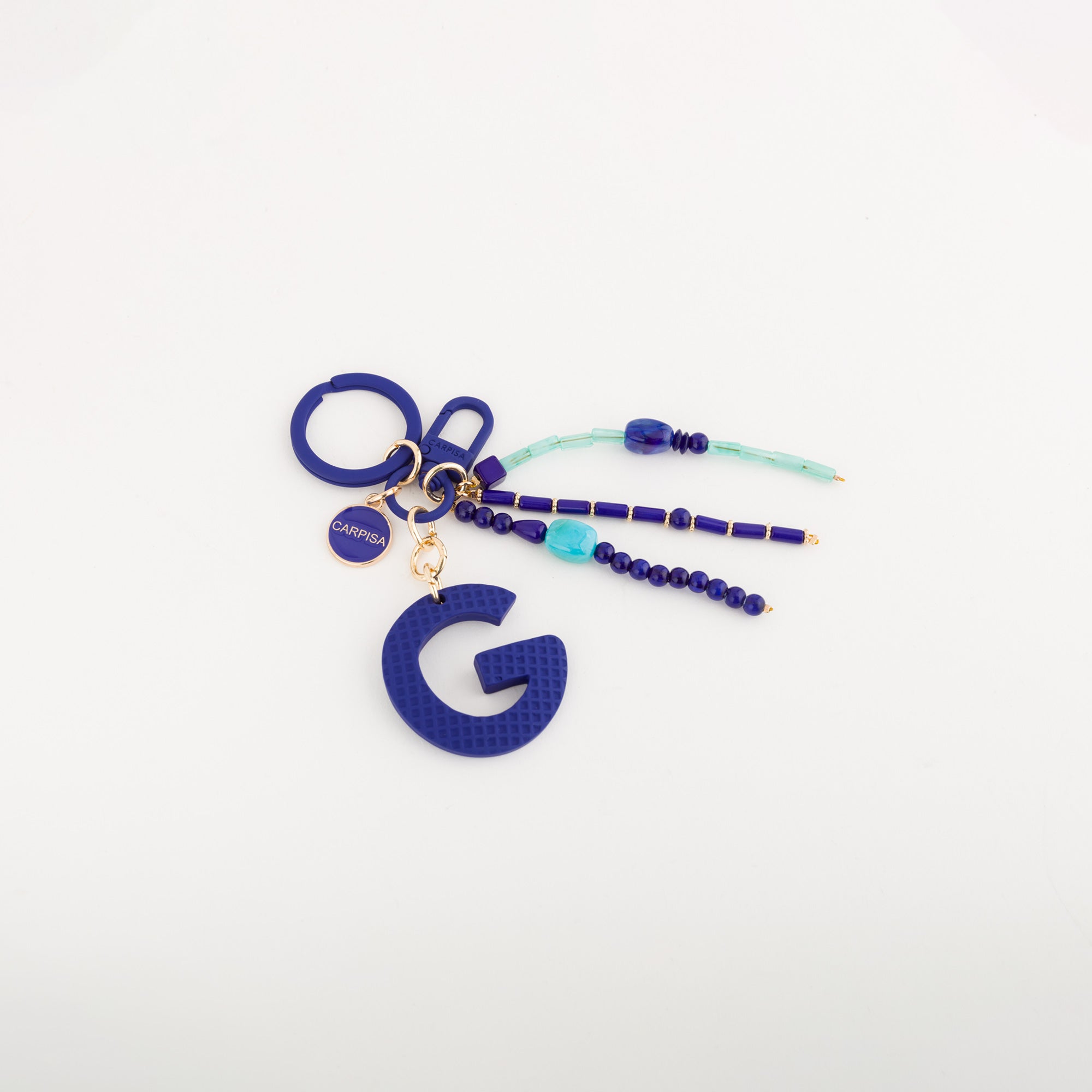 Women's keychain - Puffy letters keycha Bluette