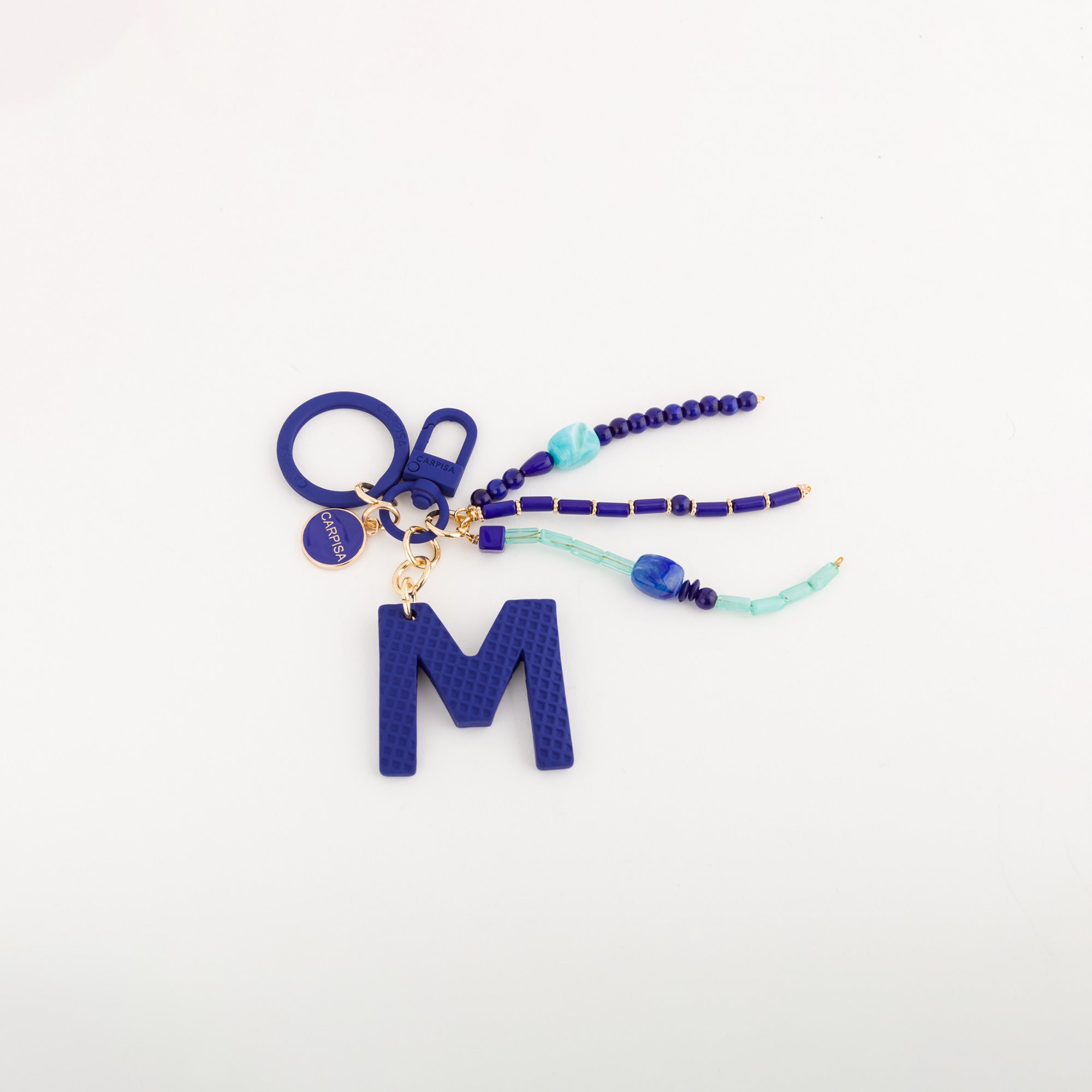 Women's keychain - Puffy letters keycha Bluette
