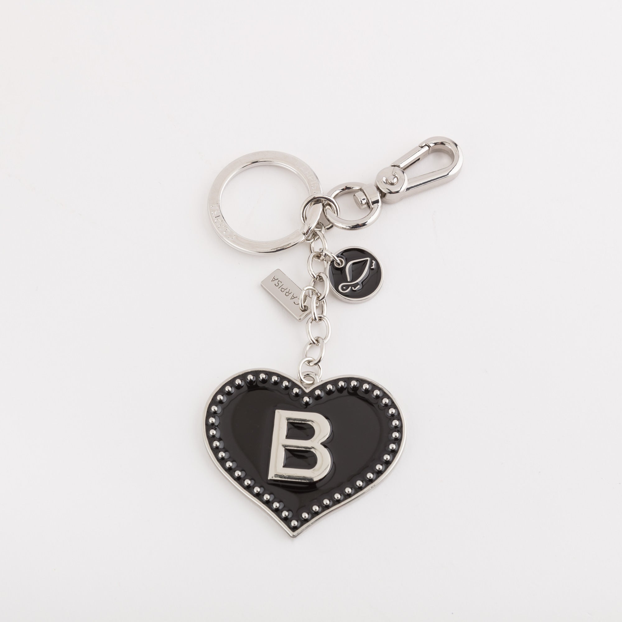 Women's Metal Keychain - Heart letters keycha Black