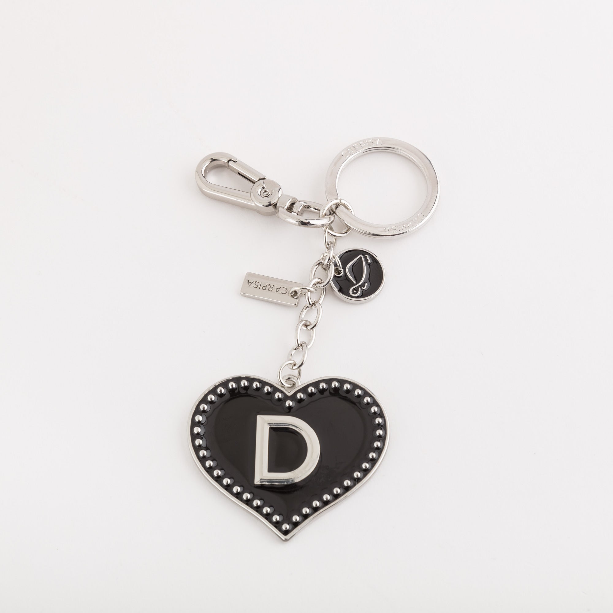 Portachiavi Metallo Donna - Heart letters keycha Nero