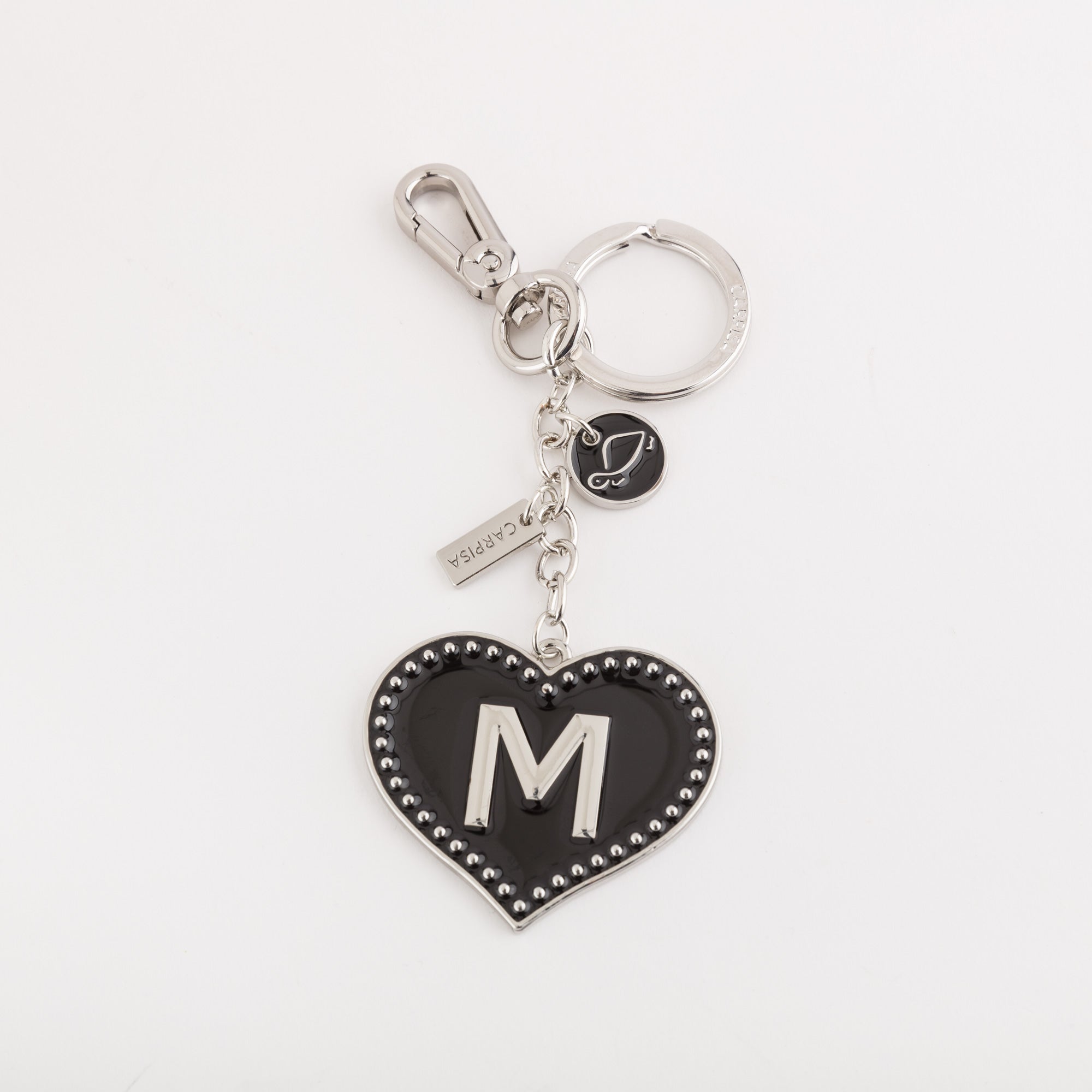 Women's Metal Keychain - Heart letters keycha Black