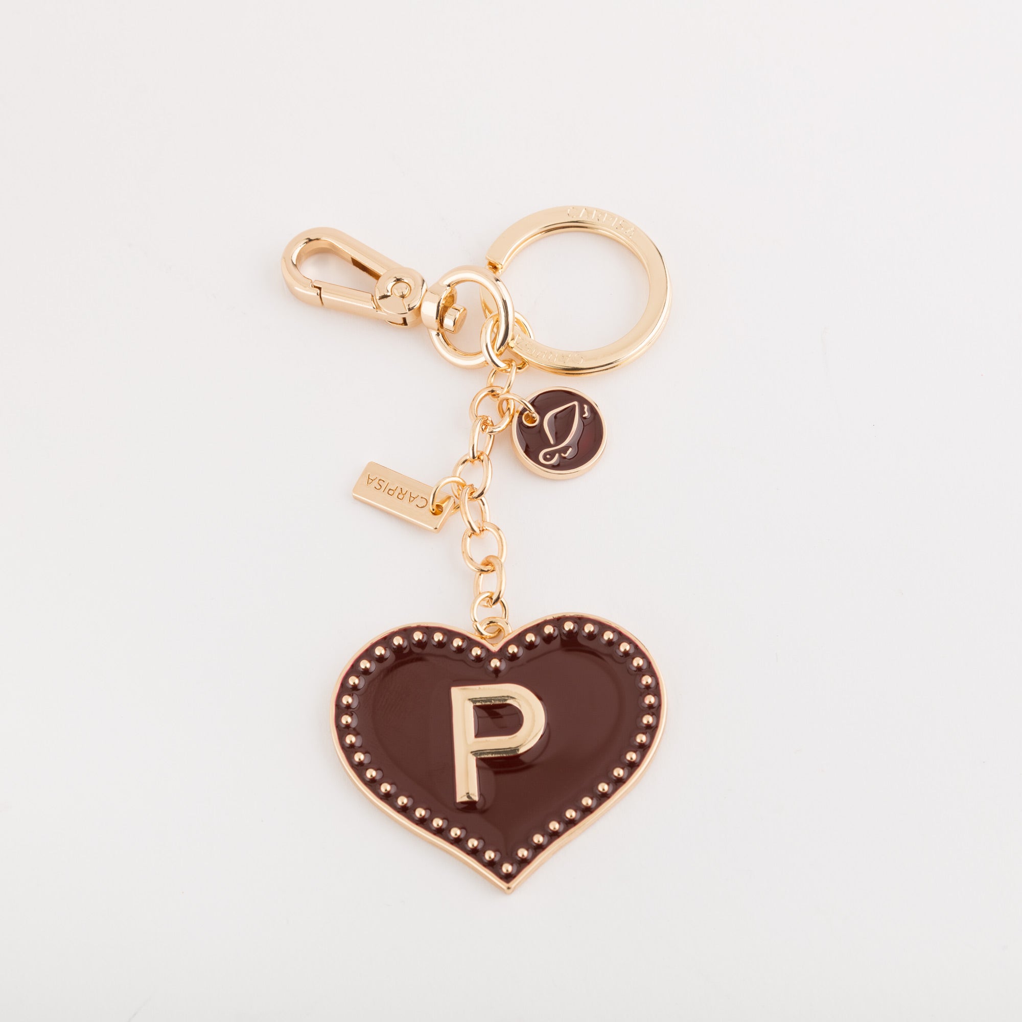 Women's Metal Keychain - Heart letters keycha Cherry