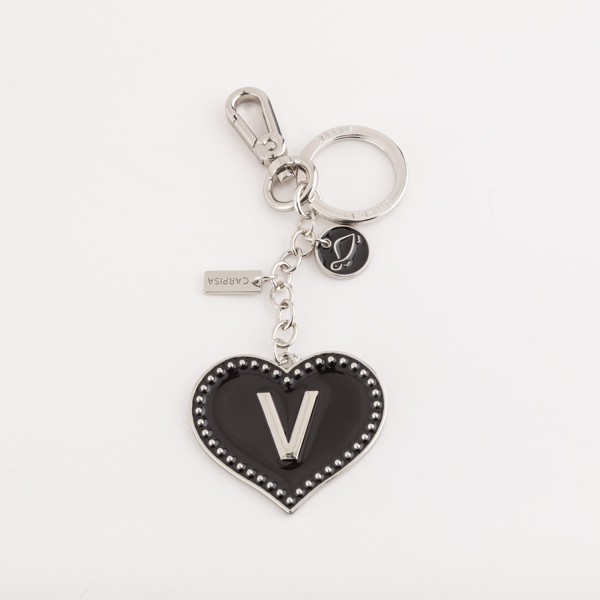 Portachiavi Metallo Donna - Heart letters keycha Nero