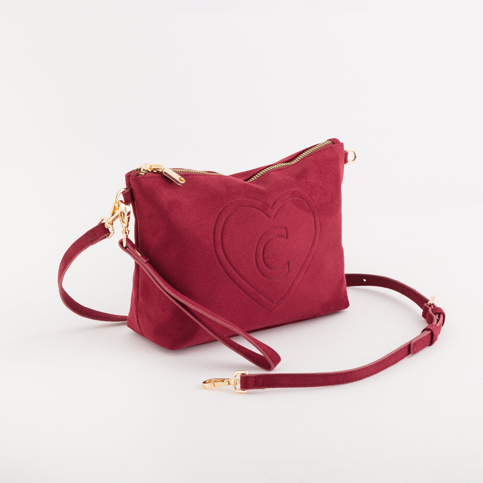 Necessaire/Tracollina Donna - Oceania suede Ciliegia
