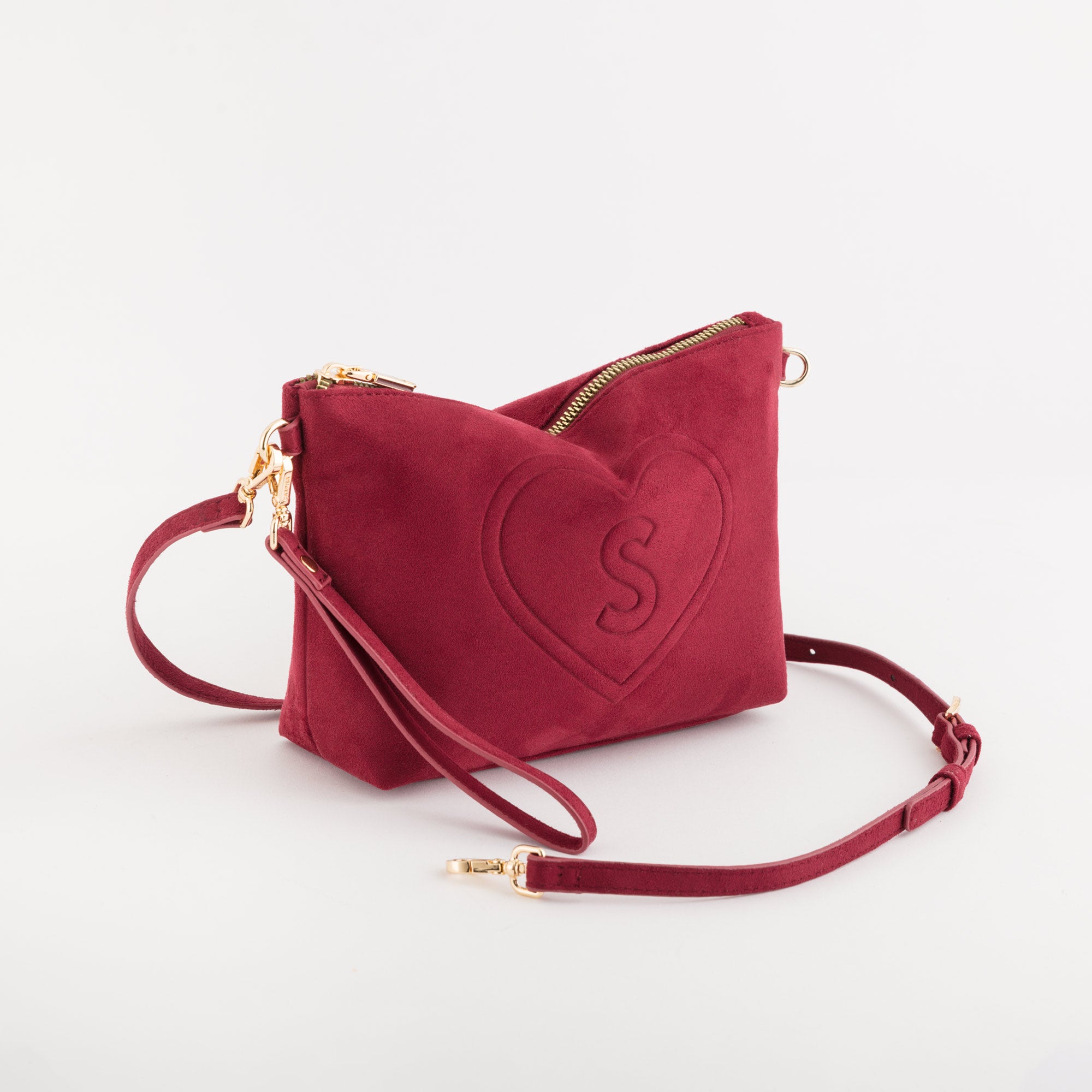 Necessaire/Tracollina Donna - Oceania suede Ciliegia
