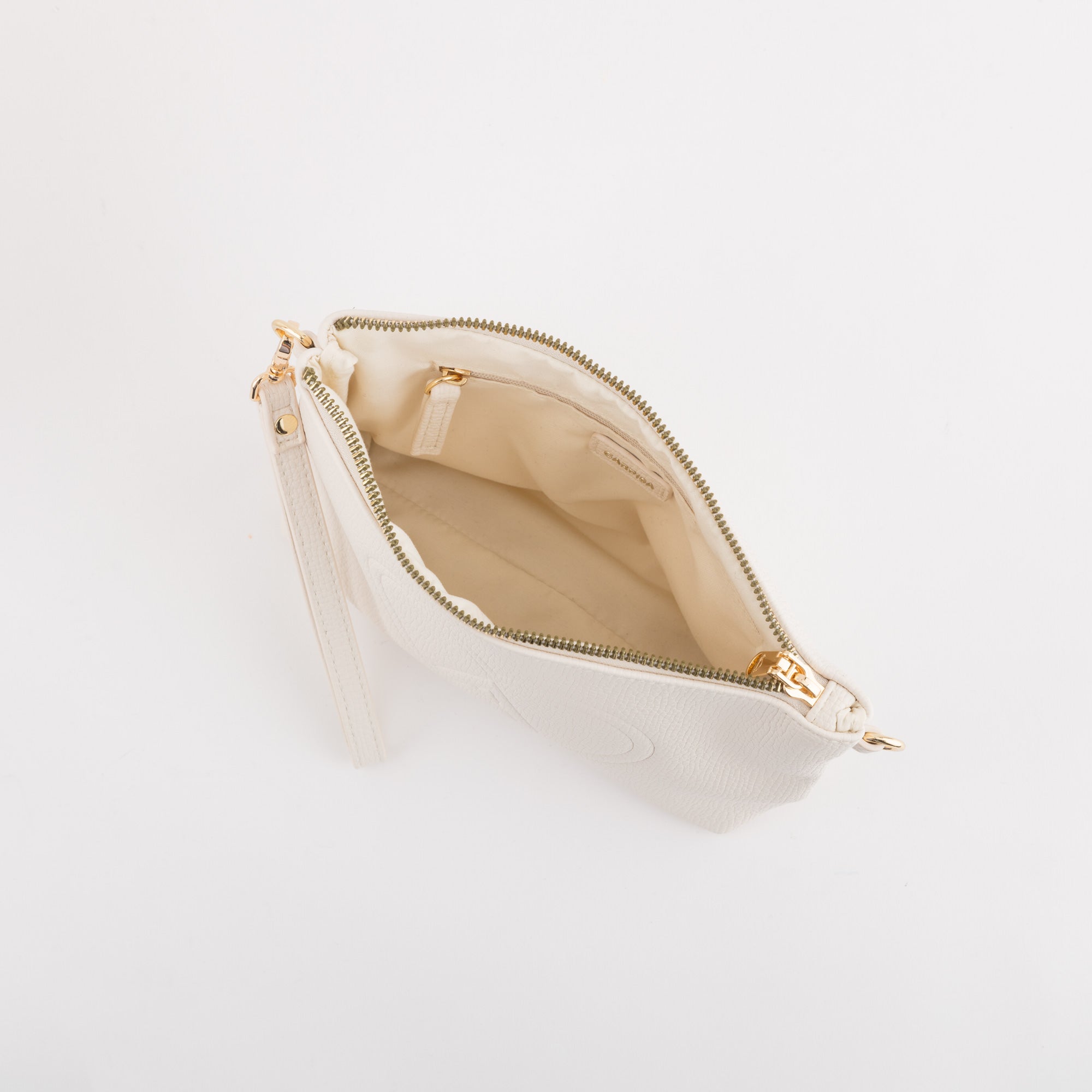 Necessaire/Schultertasche für Damen - Ozeanien Creme