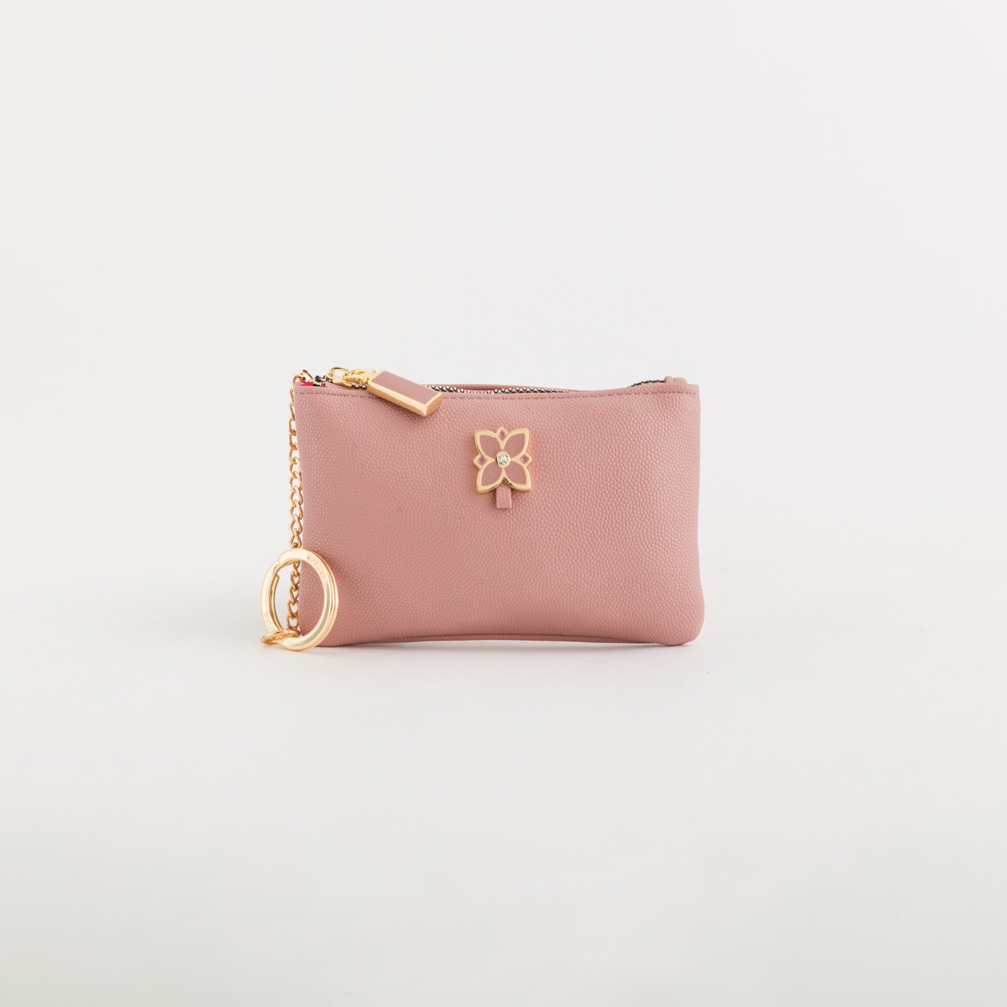 Portamonete Con Portachiavi Donna - Marte Cipria