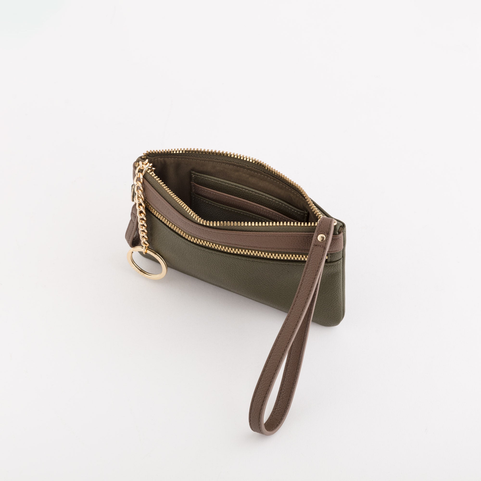 Portamonete Con Portachiavi Donna - Berna wallet Bosco/Tortora