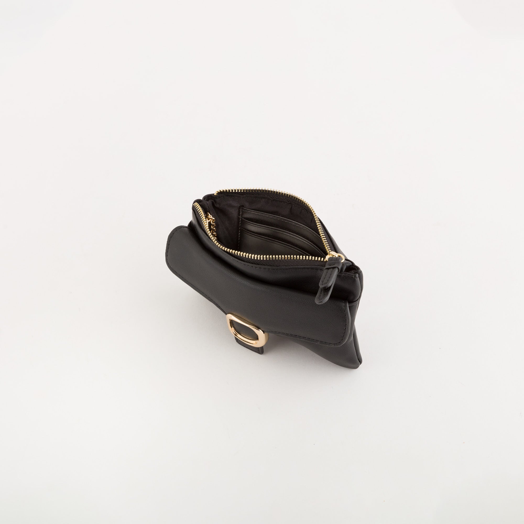 Women's Coin Purse With Keychain - Michela wallet v5 Black