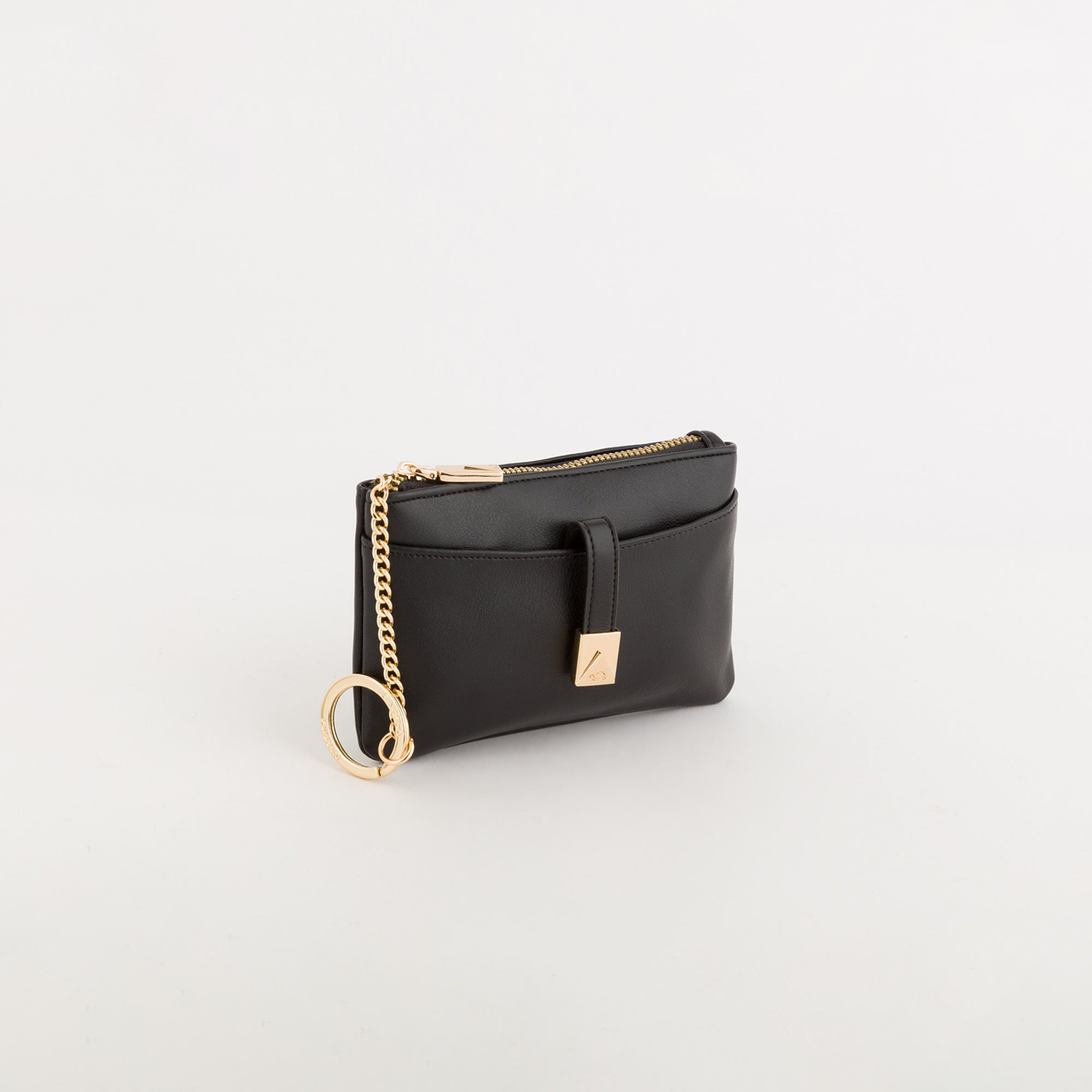 Portamonete Con Portachiavi Donna - Eleonora wallet Nero