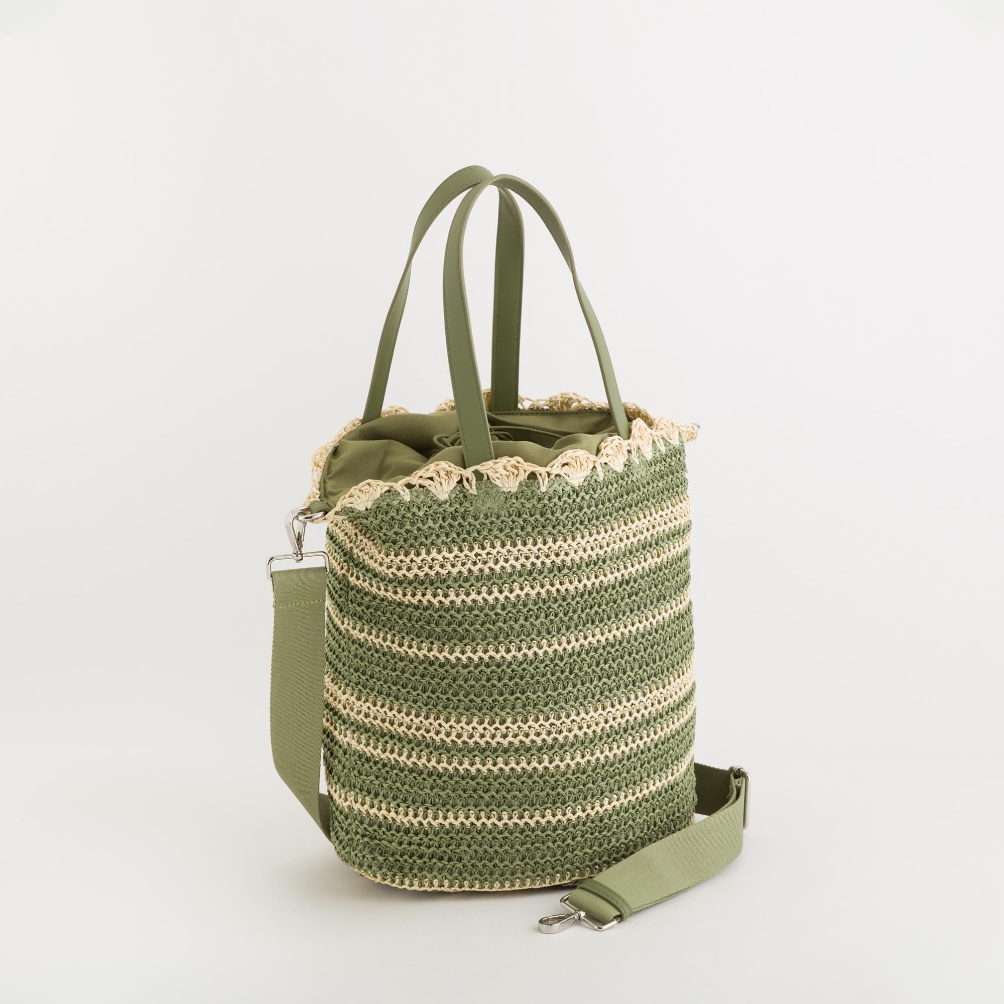 Borsa A Mano Donna - Riccione Verde Oliva/Naturale