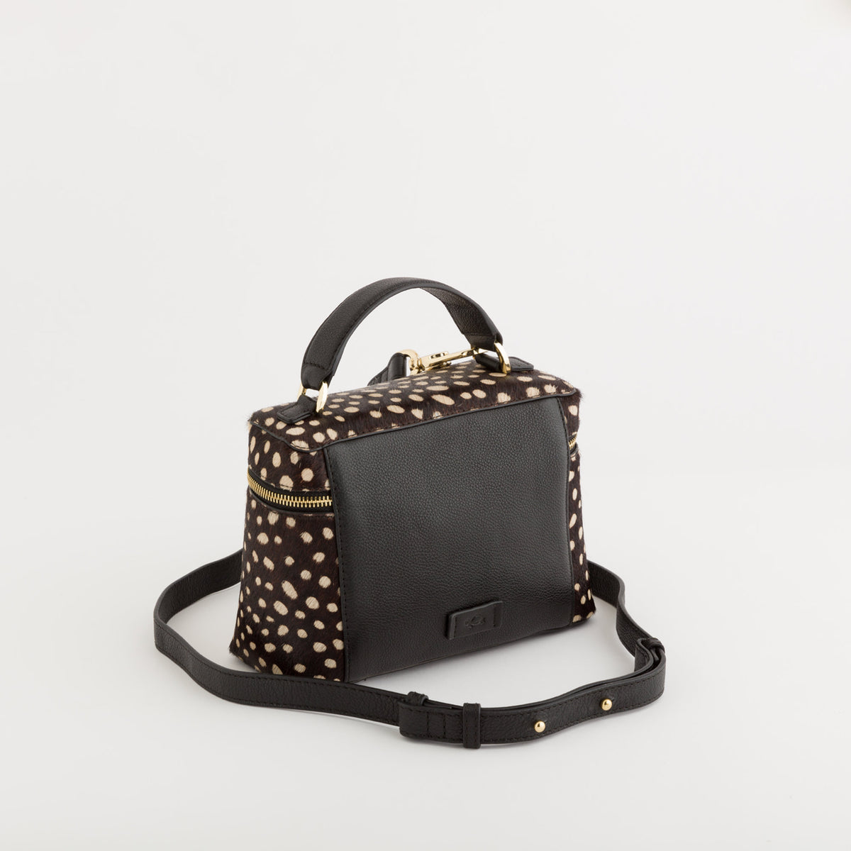 Schultertasche für Damen - Rose Schwarz/Moro