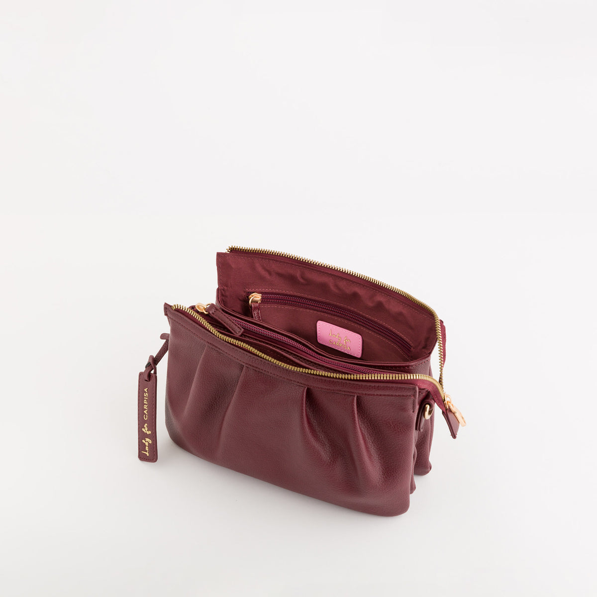 Schultertasche für Damen - Berry Wein