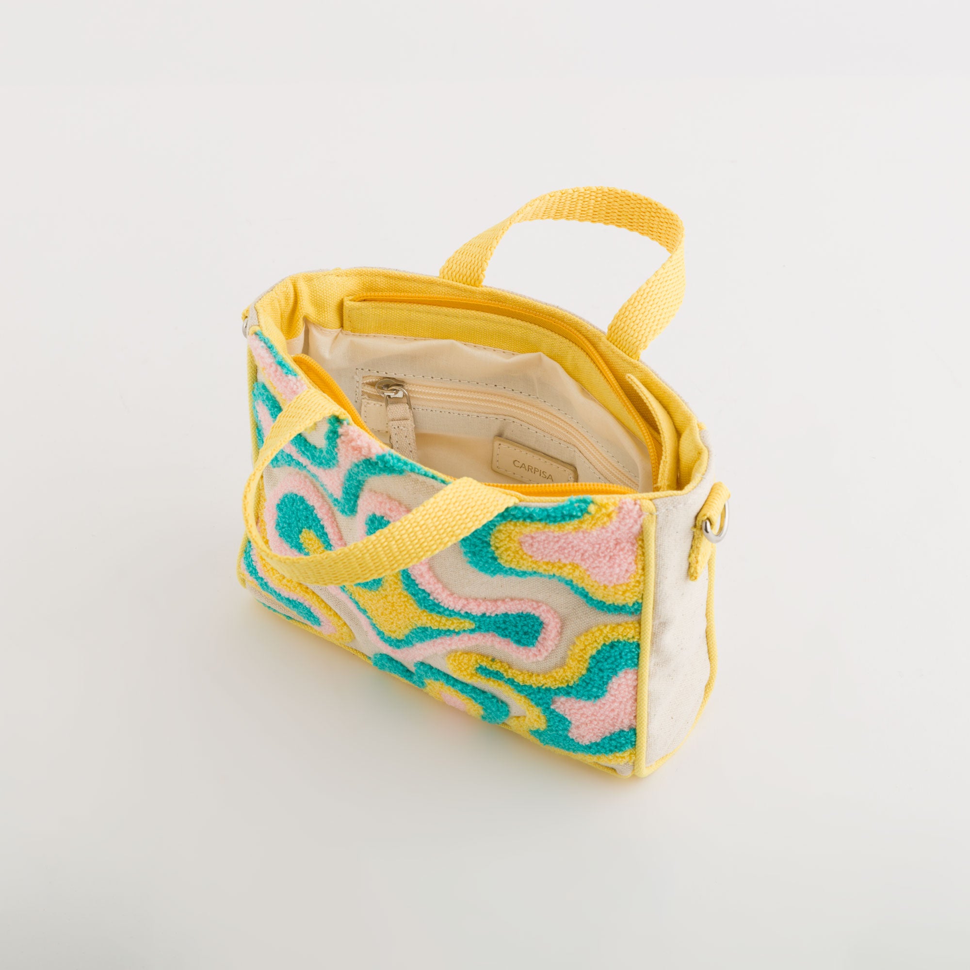 Mini borsa a mano - Serifo v2 Naturale/Limone multicolore