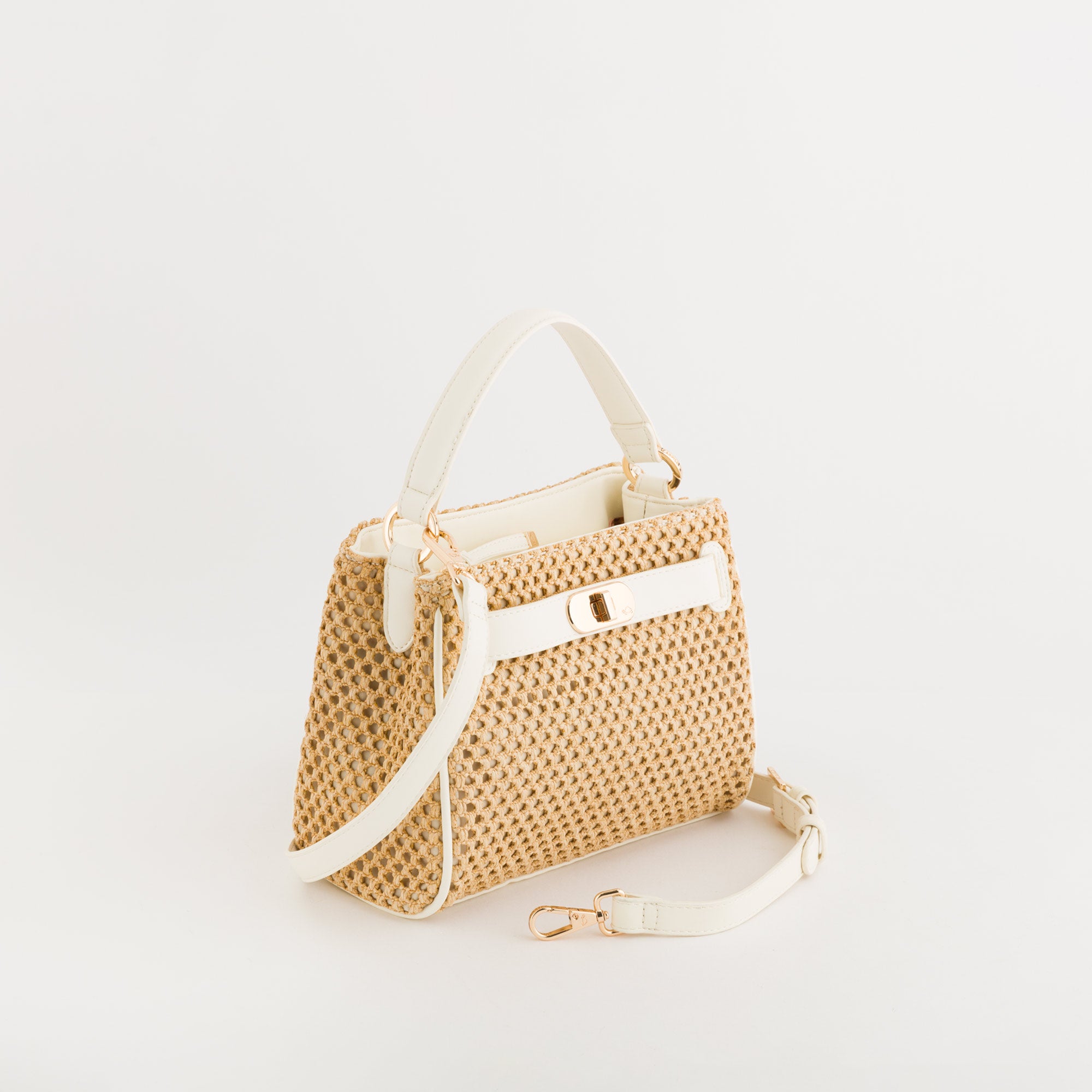 Borsa A Mano Donna - Junco Naturale/Burro