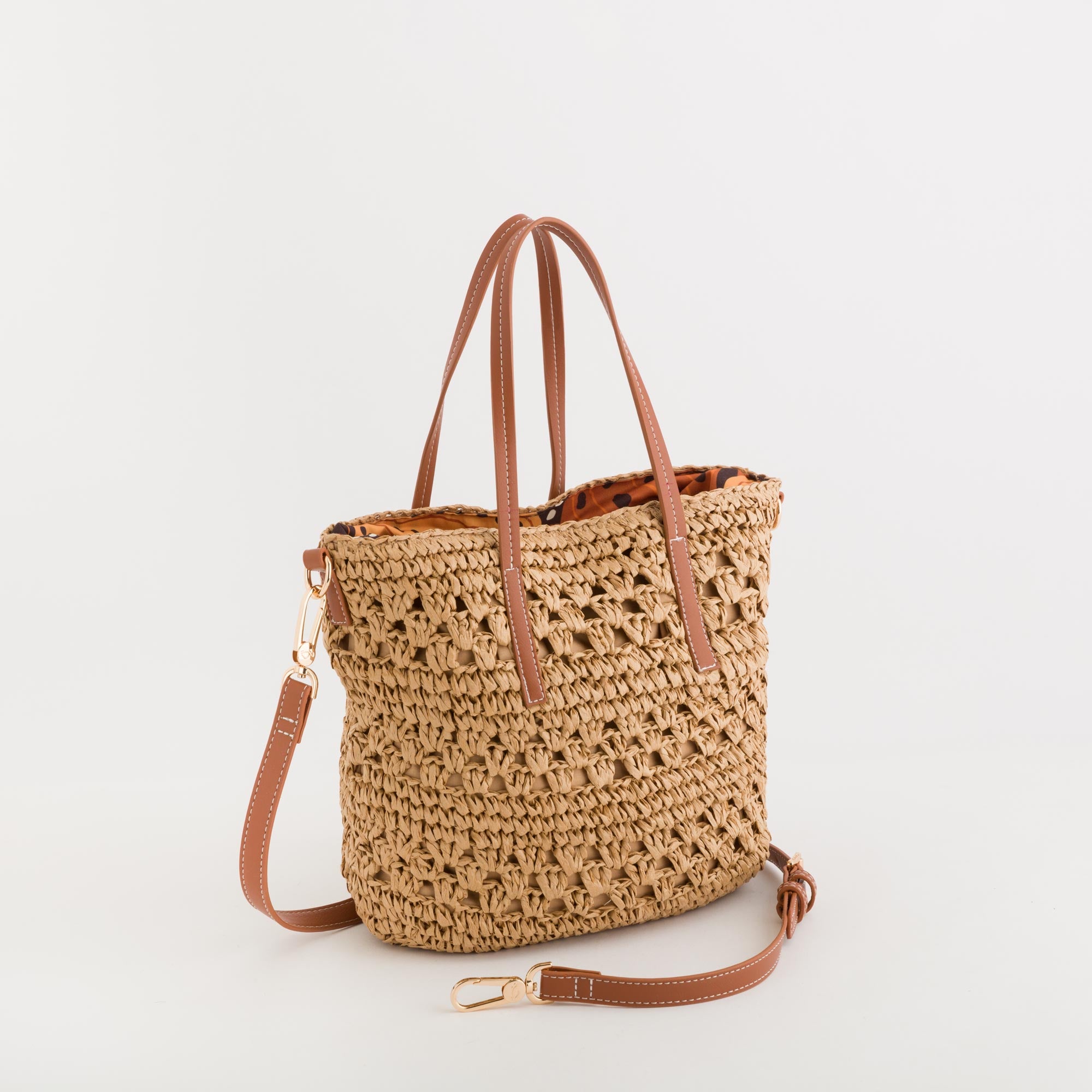Borsa A Mano Donna - Chobe Naturale/Cuoio