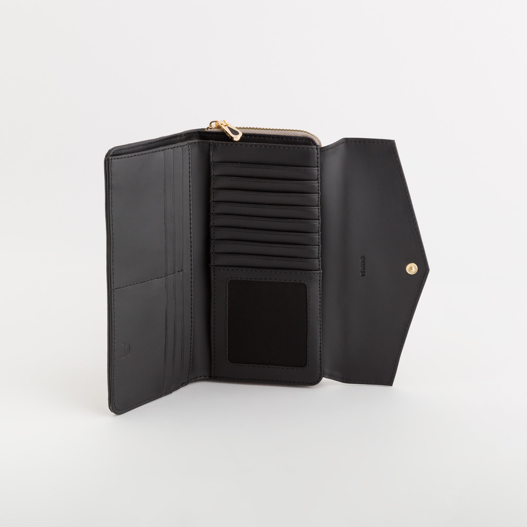 Große Damenbrieftasche - Diana Wallet Taupe/Schwarz