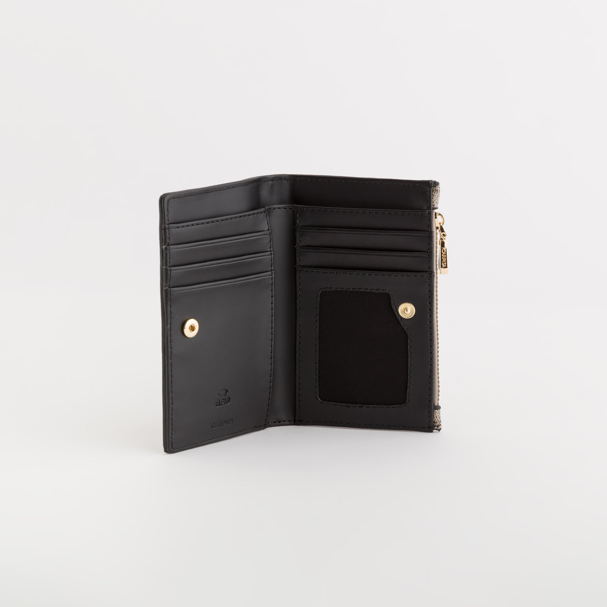 Mittelgroße Damenbrieftasche - Diana Wallet Taupe/Schwarz