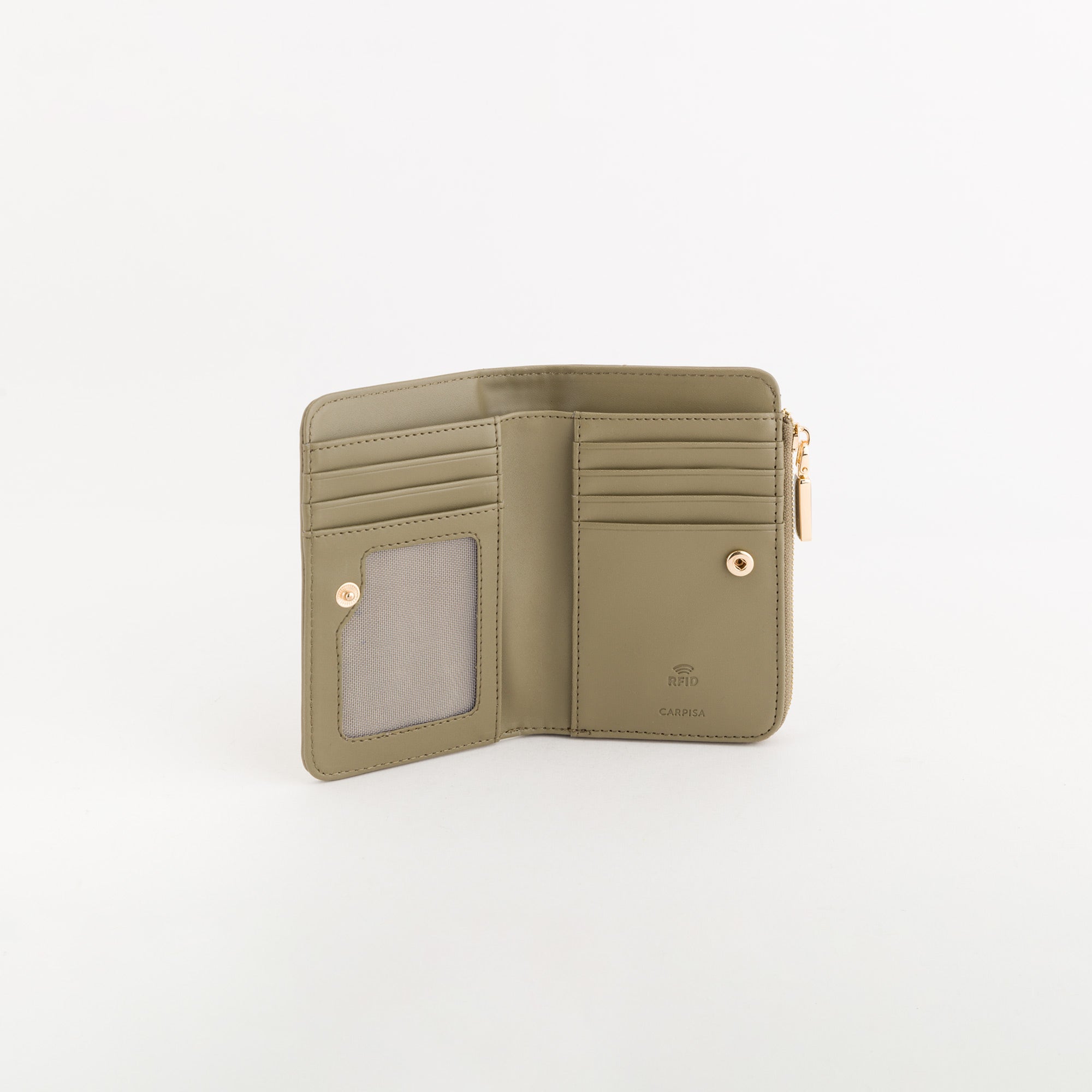 Cartera mediana para mujer - Billetera Fresia v2 Verde Lichene/Multi