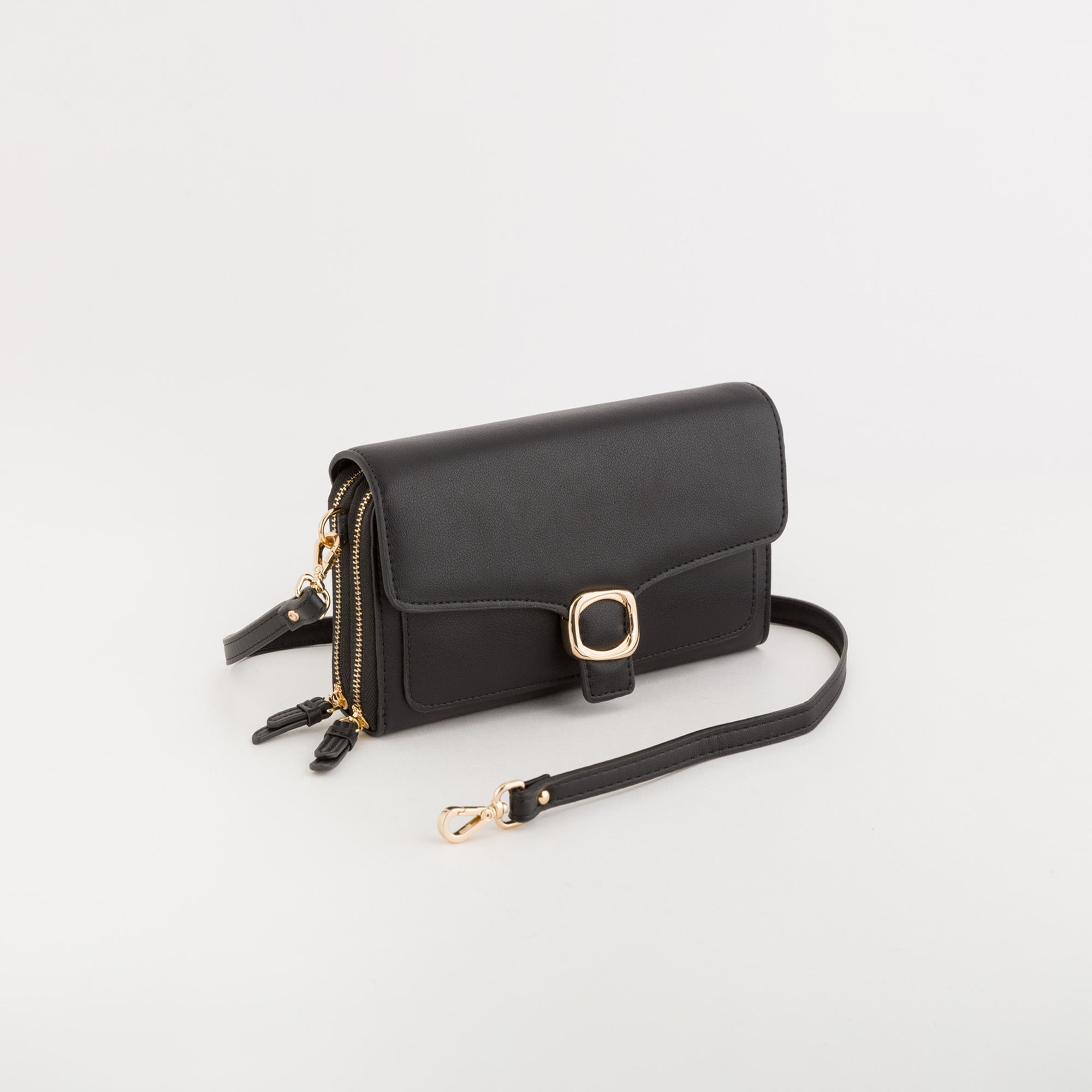 Portefeuille/sac à bandoulière pour femme - Michela wallet v5 Noir