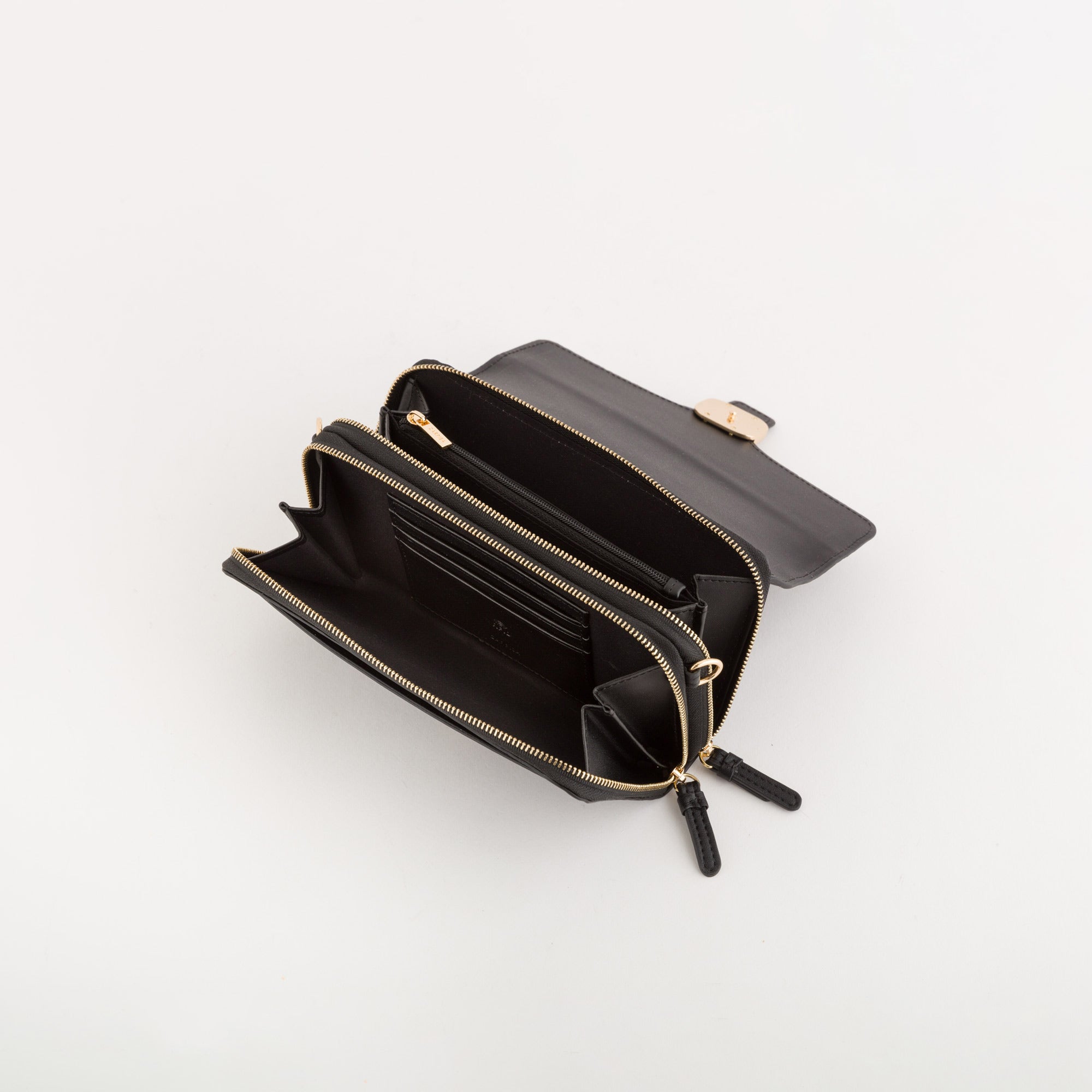 Portefeuille/sac à bandoulière pour femme - Michela wallet v5 Noir