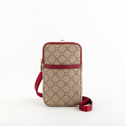 Handyhülle für Damen - Fiorenza Wallet Taupe/Wein