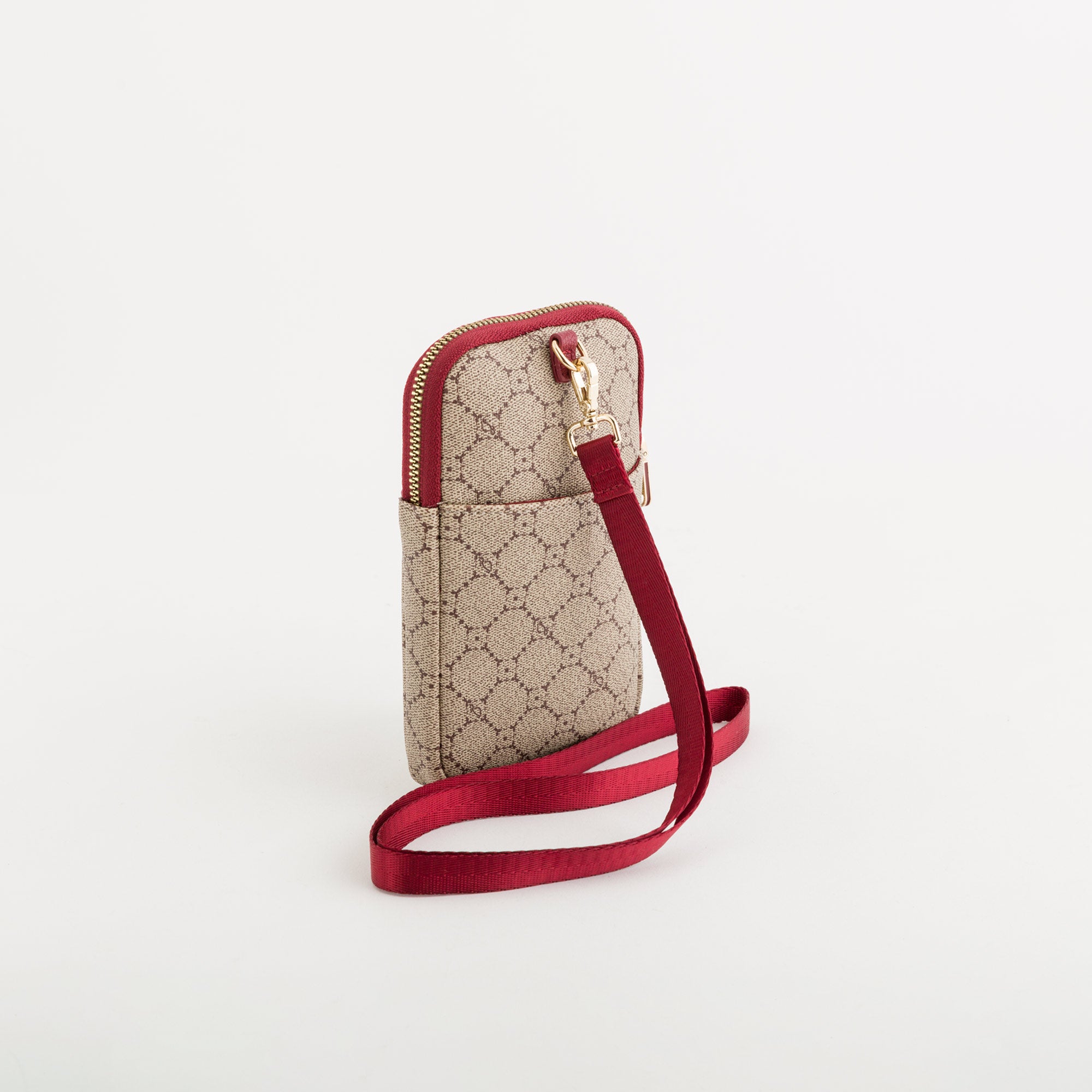 Handyhülle für Damen - Fiorenza Wallet Taupe/Wein