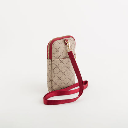 Handyhülle für Damen - Fiorenza Wallet Taupe/Wein