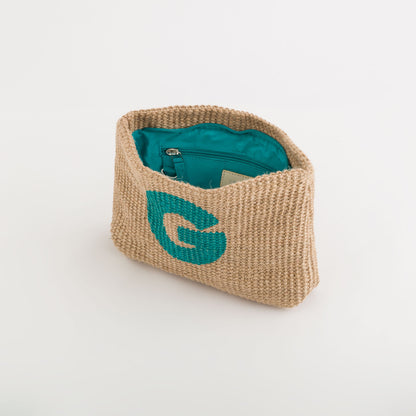 Kosmetiktasche für Damen - Zante Beauty Natur/Aquamarin