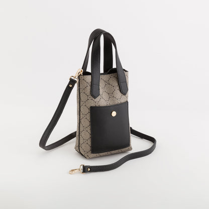 Women's Cell Phone Holder - Diana Wallet Taupe/Black