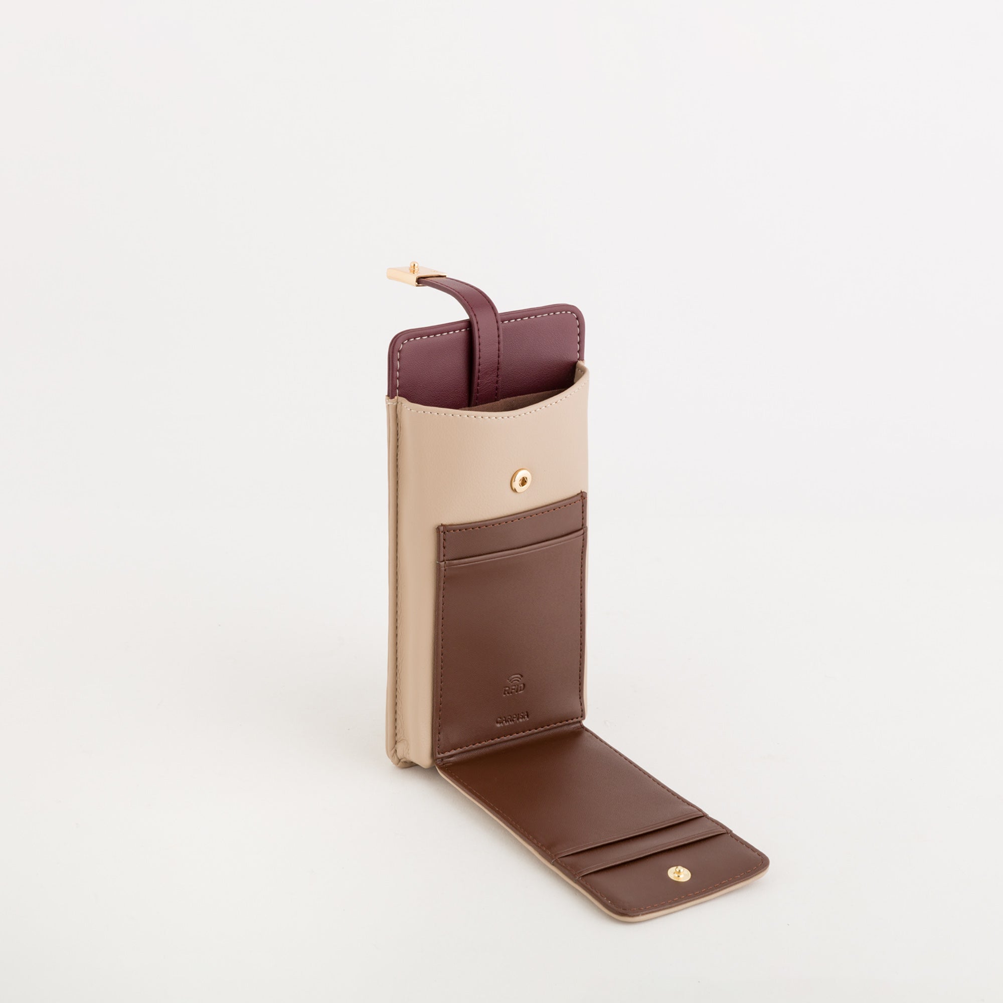 Handyhülle für Damen - Eleonora Wallet Sand/Mehrfarbig