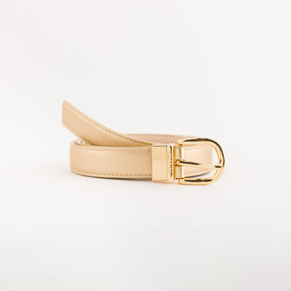 Cintura reversibile - Cinture continuative Burro/Oro chiaro