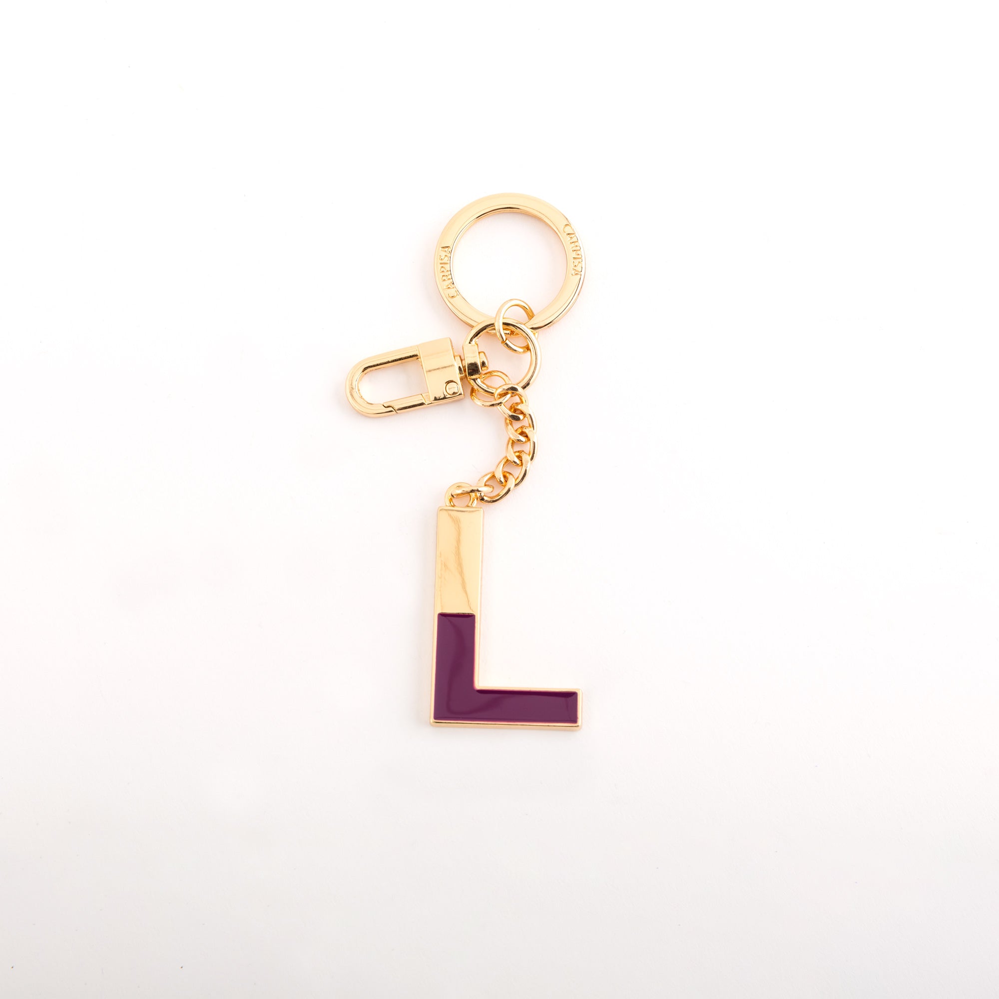 Women's Metal Keychain - Letters Keychain Prune