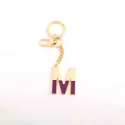 Women's Metal Keychain - Letters Keychain Prune