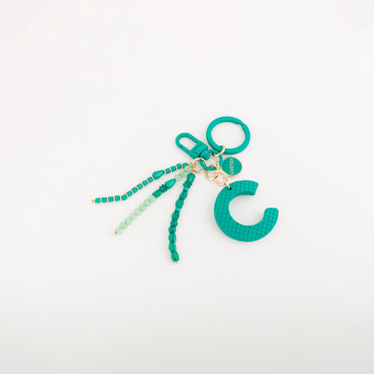 Schlüsselanhänger für Damen - Puffy Letters Keycha Verde Smeraldo