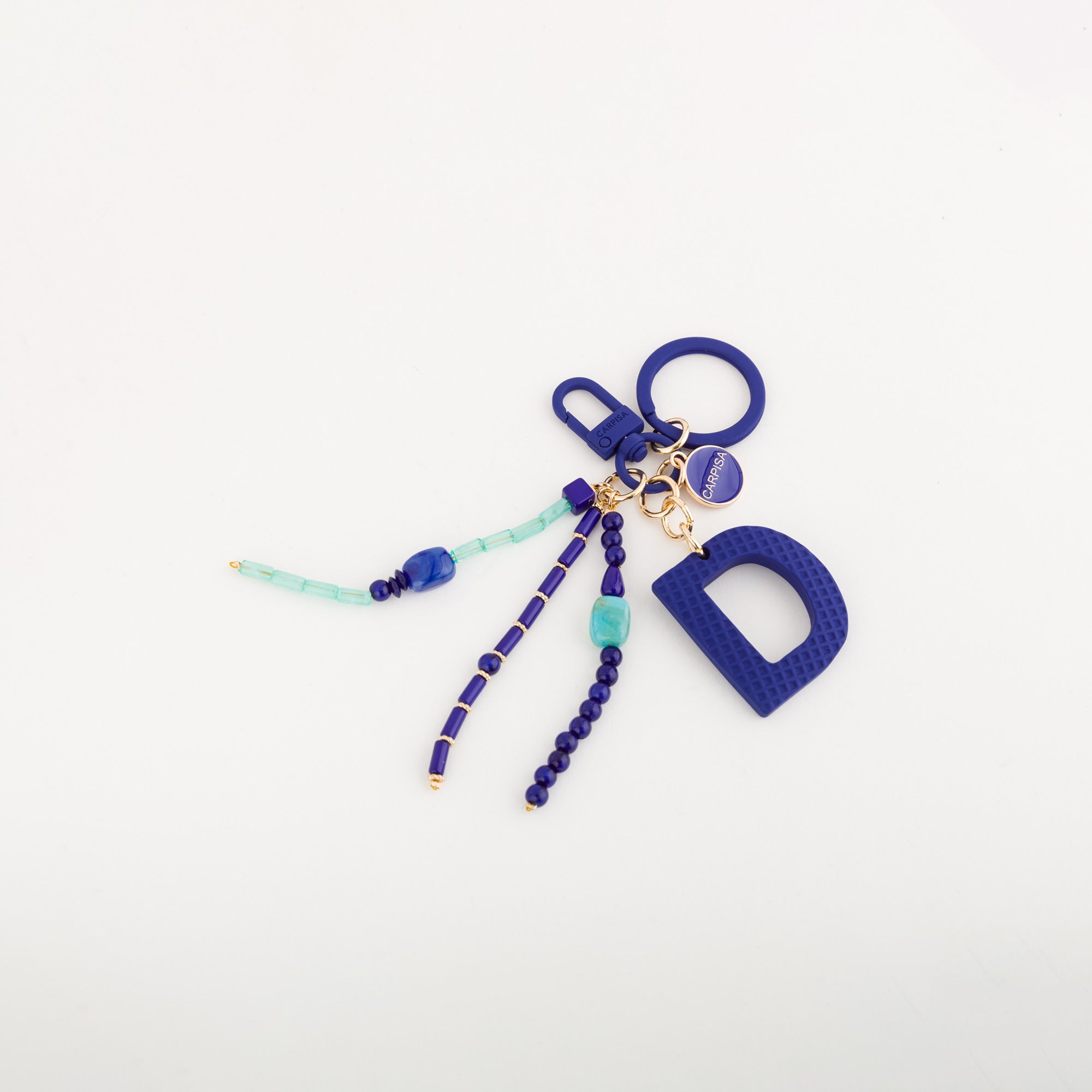 Women's keychain - Puffy letters keycha Bluette