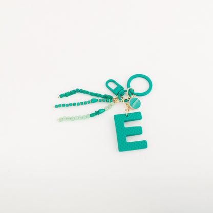 Women's keychain - Puffy letters keycha Verde Smeraldo
