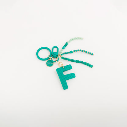 Women's keychain - Puffy letters keycha Verde Smeraldo