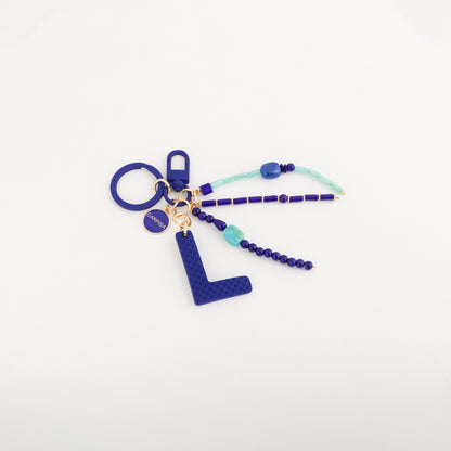 Women's keychain - Puffy letters keycha Bluette