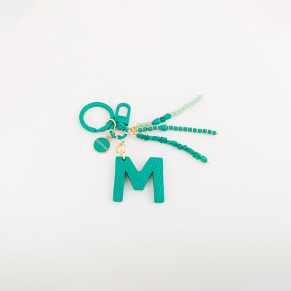 Schlüsselanhänger für Damen - Puffy Letters Keycha Verde Smeraldo