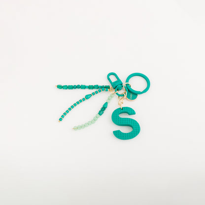 Schlüsselanhänger für Damen - Puffy Letters Keycha Verde Smeraldo