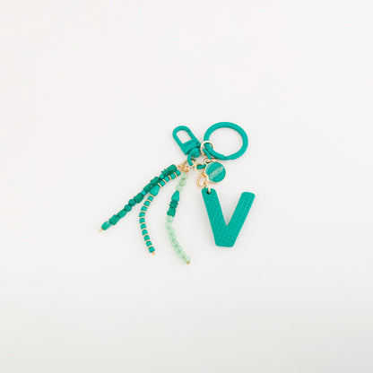 Schlüsselanhänger für Damen - Puffy Letters Keycha Verde Smeraldo