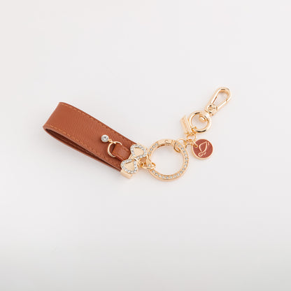 Portachiavi Donna - Bow strass keychain Cuoio