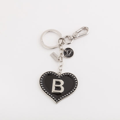 Women's Metal Keychain - Heart letters keycha Black