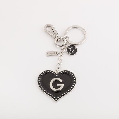 Portachiavi Metallo Donna - Heart letters keycha Nero