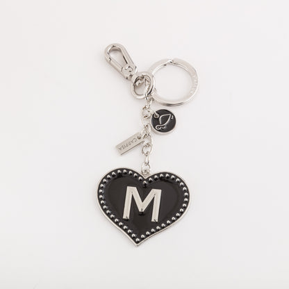 Women's Metal Keychain - Heart letters keycha Black