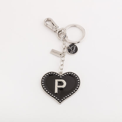 Women's Metal Keychain - Heart letters keycha Black