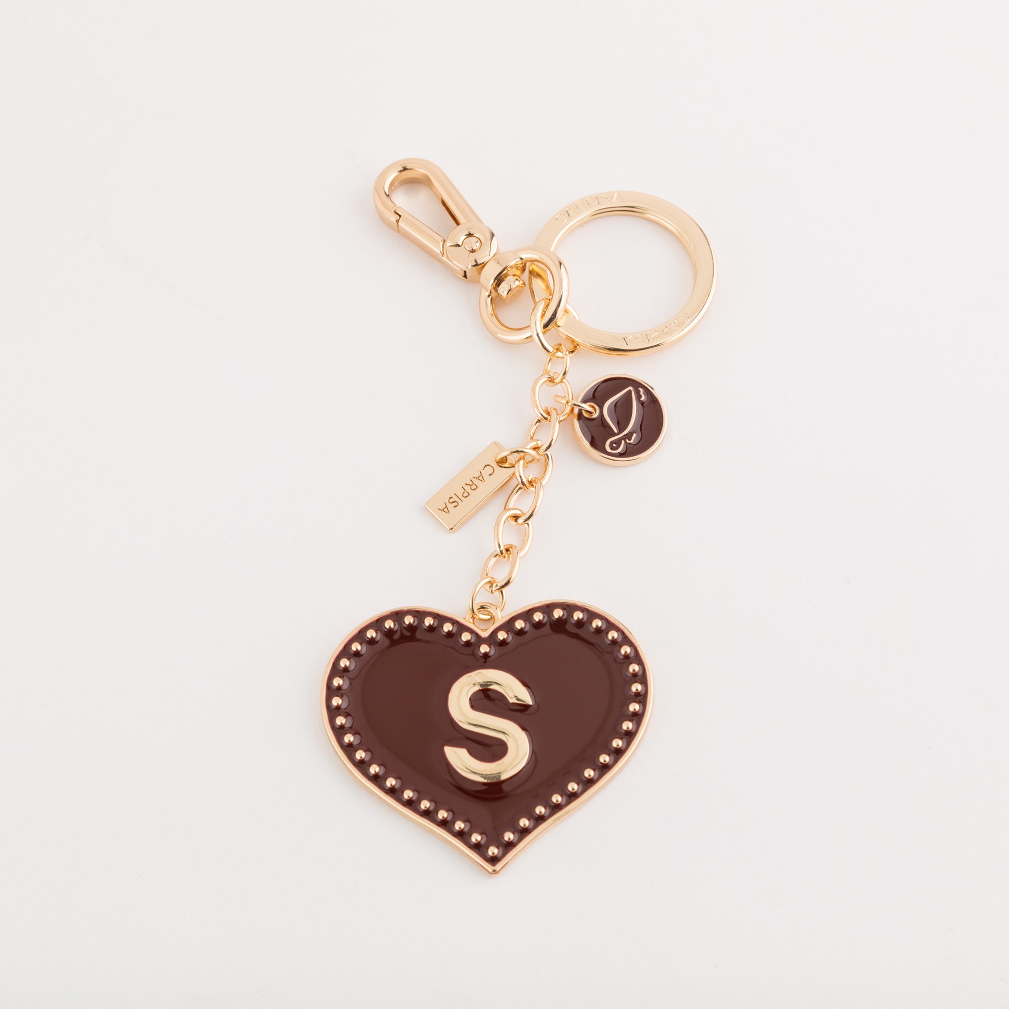 Women's Metal Keychain - Heart letters keycha Cherry