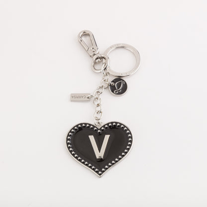 Portachiavi Metallo Donna - Heart letters keycha Nero