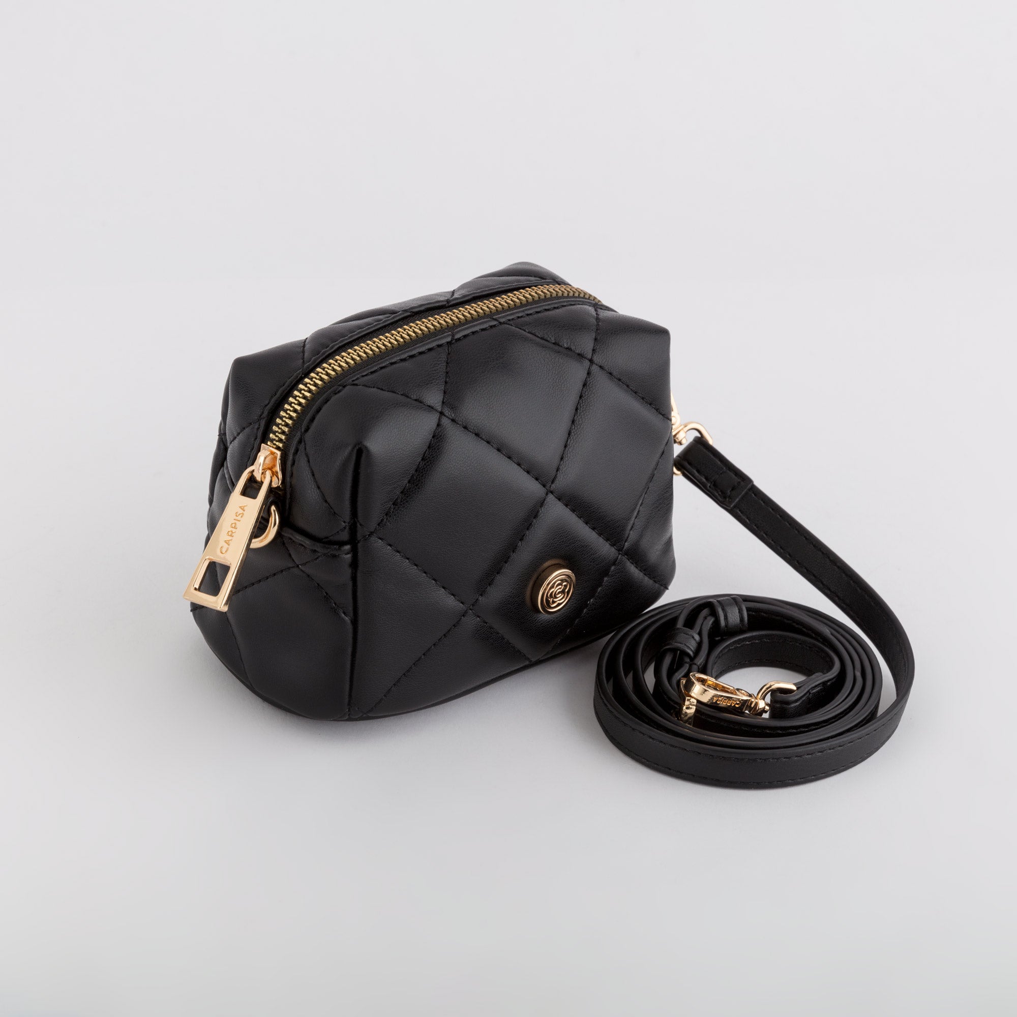 Women's Necessaire/Shoulder Bag - Peonia beauty Black